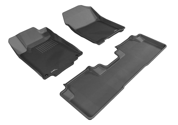 3D MAXpider KAGU Floor Mat for 2012-2016 HONDA CR-V  - BLACK - 1ST ROW 2ND ROW - L1HD04301509 [2023 2022 2021 2020 2019 2018 2017 2016 2015 2014]