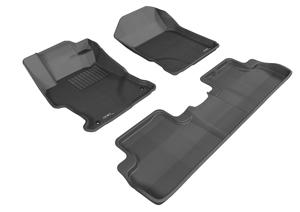 3D MAXpider KAGU Floor Mat for 2012-2013 HONDA CIVIC COUPE  - BLACK - 1ST ROW 2ND ROW - L1HD04501509 [2018 2017 2016 2015 2014]