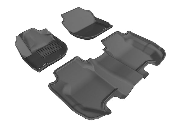 3D MAXpider KAGU Floor Mat for 2015-2020 HONDA FIT  - BLACK - 1ST ROW 2ND ROW - L1HD05501509 [2023 2022 2021 2020 2019 2018 2017]