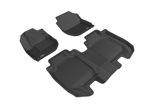 3D MAXpider KAGU Floor Mat for 2016-2022 HONDA HR-V  - BLACK - 1ST ROW 2ND ROW - L1HD08501509 [2013 2012 2011]