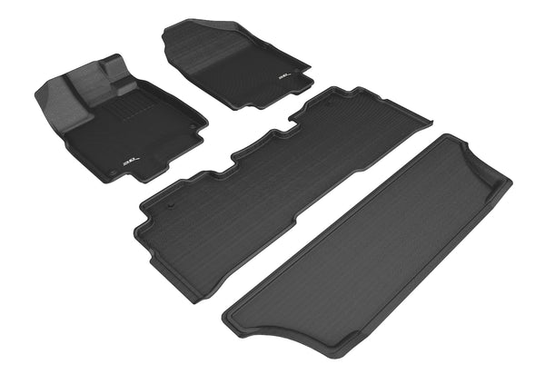 3D MAXpider KAGU Floor Mat for 2018-2024 HONDA ODYSSEY  - BLACK - 1ST ROW 2ND ROW 3RD ROW - L1HD09101509 [2015 2014]