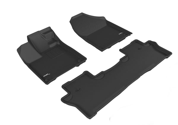 3D MAXpider KAGU Floor Mat for 2016-2022 HONDA PASSPORT  - BLACK - 1ST ROW 2ND ROW - L1HD10201509 [2016 2015 2014 2013 2012 2011]