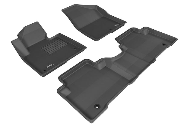 3D MAXpider KAGU Floor Mat for 2013-2018 HYUNDAI SANTA FE SPORT  - BLACK - 1ST ROW 2ND ROW - L1HY01701509 [2023 2022 2021 2020 2019 2018]