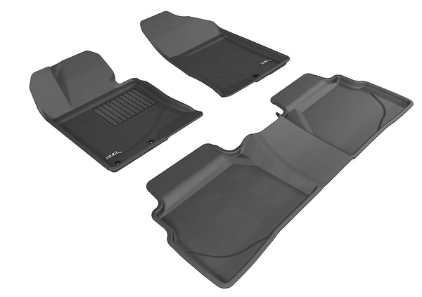 3D MAXpider KAGU Floor Mat for 2011-2015 HYUNDAI SONATA/ 2015 SONATA HYBRID  - BLACK - 1ST ROW 2ND ROW - L1HY03801509 [2024 2023 2022]