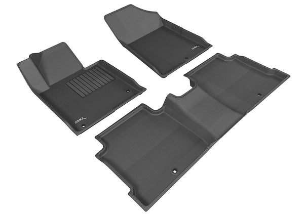 3D MAXpider KAGU Floor Mat for 2015-2019 HYUNDAI SONATA/ 16-18 SONATA HYBRID  - BLACK - 1ST ROW 2ND ROW - L1HY05101509 [2023]