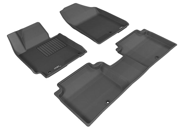 3D MAXpider KAGU Floor Mat for 2014-2016 HYUNDAI ELANTRA SEDAN/COUPE  - BLACK - 1ST ROW 2ND ROW - L1HY05201509 [2023]