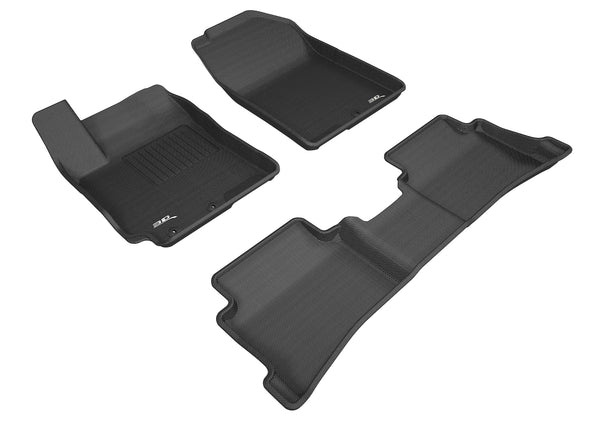 3D MAXpider KAGU Floor Mat for 2018-2022 HYUNDAI ACCENT SEDAN  - BLACK - 1ST ROW 2ND ROW - L1HY08701509 [2022 2021 2020 2019 2018 2017 2016 2015 2014 2013]