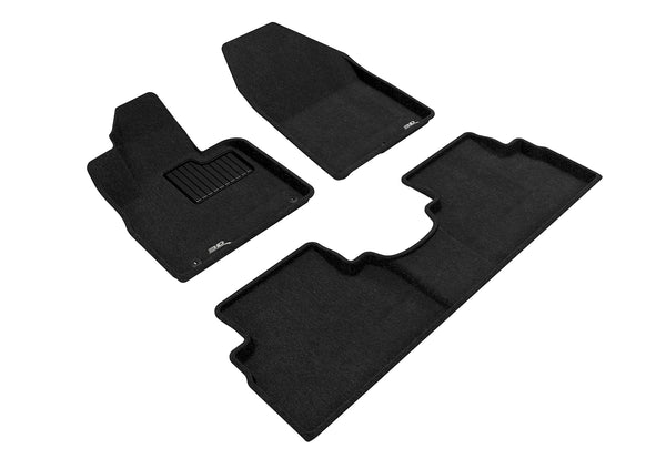 3D MAXpider ELEGANT Floor Mat for 2019-2020 HYUNDAI SANTA FE  - BLACK - 1ST ROW 2ND ROW - L1HY09304709 [2020 2019 2018]