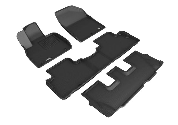 3D MAXpider KAGU Floor Mat for 2020-2023 HYUNDAI PALISADE  - BLACK - 1ST ROW 2ND ROW 3RD ROW - L1HY10001509 [2024 2023 2022 2021 2020]