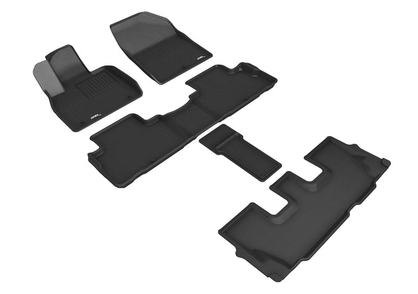 3D MAXpider KAGU Floor Mat for 2020-2023 HYUNDAI PALISADE  - BLACK - 1ST ROW 2ND ROW 3RD ROW - L1HY10101509 [2023 2022]