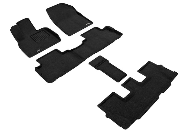 3D MAXpider ELEGANT Floor Mat for 2020-2023 HYUNDAI PALISADE  - BLACK - 1ST ROW 2ND ROW 3RD ROW - L1HY10104709 [2023 2022]
