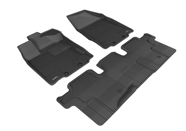 3D MAXpider KAGU Floor Mat for 2013-2020 INFINITI QX60/ JX  - BLACK - 1ST ROW 2ND ROW - L1IN01101509 [2012 2011 2010]