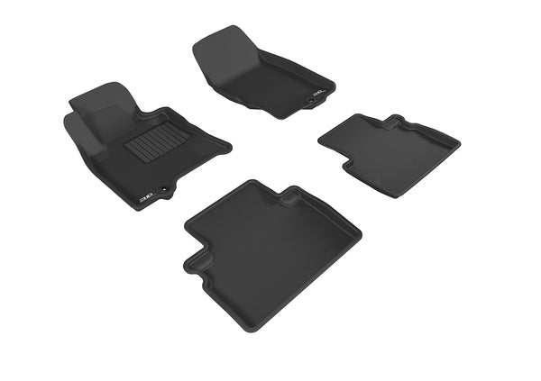 3D MAXpider KAGU Floor Mat for 2016-2017 INFINITI QX50  - BLACK - 1ST ROW 2ND ROW - L1IN01901509 [2021 2020 2019 2018 2017 2016 2015]