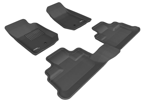 3D MAXpider KAGU Floor Mat for 2007-2013 JEEP WRANGLER JK UNLIMITED  - BLACK - 1ST ROW 2ND ROW - L1JP00301509 [2012 2011 2010 2009 2008 2007]