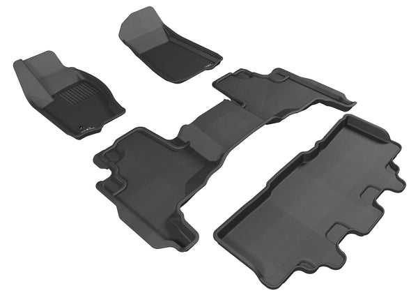 3D MAXpider KAGU Floor Mat for 2006-2010 JEEP COMMANDER  - BLACK - 1ST ROW 2ND ROW 3RD ROW - L1JP00701509 [2019 2018 2017 2016 2015 2014 2013]