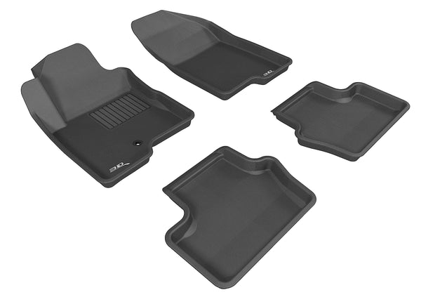 3D MAXpider KAGU Floor Mat for 2007-2013 JEEP COMPASS  - BLACK - 1ST ROW 2ND ROW - L1JP00801509 [2020 2019 2018 2017 2016 2015 2014]