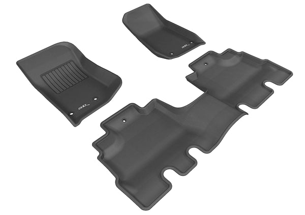 3D MAXpider KAGU Floor Mat for 2014-2018 JEEP WRANGLER JK UNLIMITED  - BLACK - 1ST ROW 2ND ROW - L1JP01101509 [2013 2012 2011]