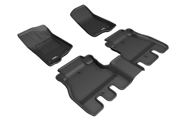 3D MAXpider KAGU Floor Mat for 2018-2024 JEEP WRANGLER 4-DOOR  - BLACK - 1ST ROW 2ND ROW - L1JP01901509 [2023 2022 2021 2020 2019 2018 2017]