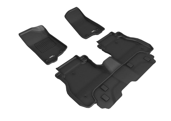 3D MAXpider KAGU Floor Mat for 2020-2023 JEEP GLADIATOR JT  - BLACK - 1ST ROW 2ND ROW - L1JP02201509 [2023 2022 2021 2020 2019 2018]