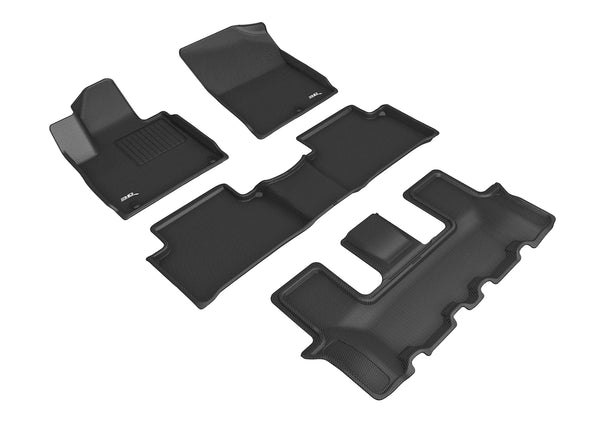 3D MAXpider KAGU Floor Mat for 2021-2023 KIA SORENTO  - BLACK - 1ST ROW 2ND ROW 3RD ROW - L1KA06201509 [2018 2017 2016 2015 2014]