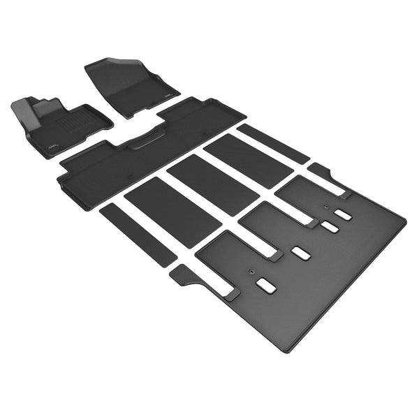 3D MAXpider KAGU Floor Mat for 2022-2024 KIA CARNIVAL  - BLACK - 1ST ROW 2ND ROW 3RD ROW - L1KA06301509 [2018 2017 2016 2015 2014]