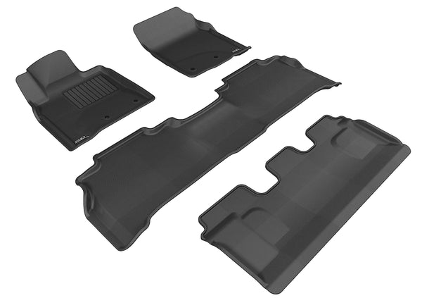 3D MAXpider KAGU Floor Mat for 2008-2011 LEXUS LX570  - BLACK - 1ST ROW 2ND ROW 3RD ROW - L1LX03701509 [2023 2022]