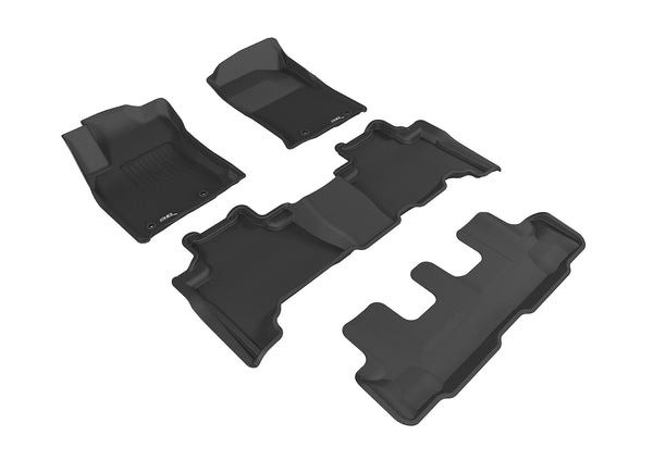 3D MAXpider KAGU Floor Mat for 2014-2022 LEXUS GX460  - BLACK - 1ST ROW 2ND ROW 3RD ROW - L1LX05701509 [2013 2012 2011 2010 2009]