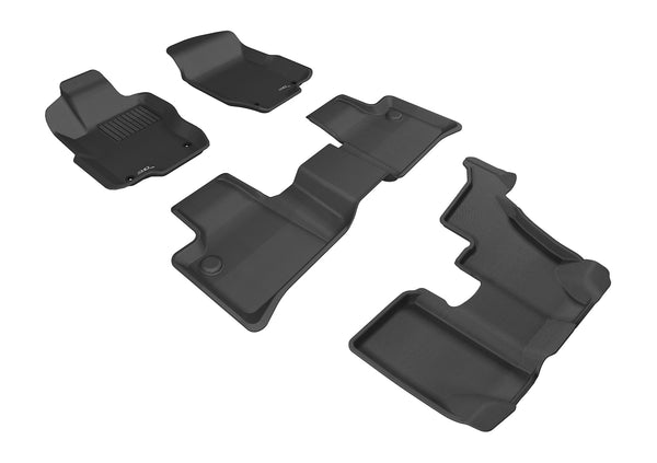 3D MAXpider KAGU Floor Mat for 2007-2012 MERCEDES-BENZ GL-CLASS (X164) X164 - BLACK - 1ST ROW 2ND ROW 3RD ROW - L1MB01301509 [2023 2022 2021 2020 2019]