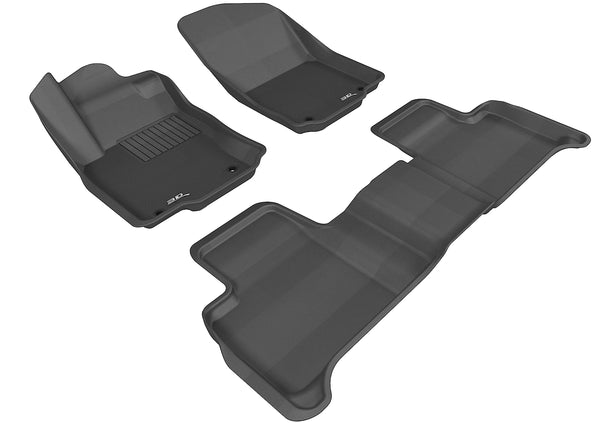 3D MAXpider KAGU Floor Mat for 2012-2015 MERCEDES-BENZ GL-CLASS (X166) / GL-CLASS (X166) / ML-CLASS (W166)  - BLACK - 1ST ROW 2ND ROW - L1MB02901509 [2013 2012 2011]