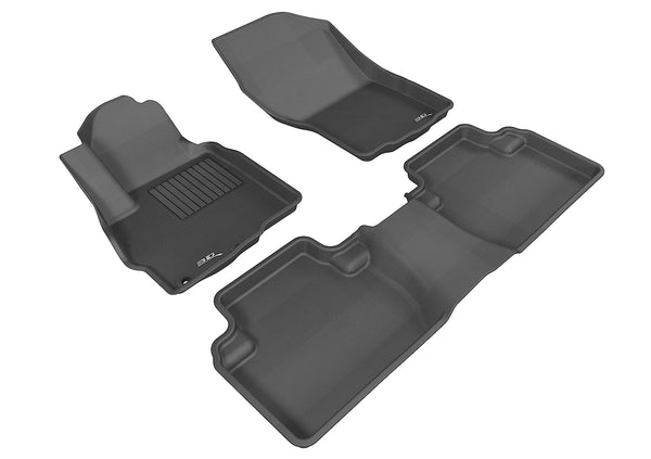 3D MAXpider KAGU Floor Mat for 2011-2020 MITSUBISHI OUTLANDER  - BLACK - 1ST ROW 2ND ROW - L1MT01001509 [2013 2012 2011 2010 2009 2008]