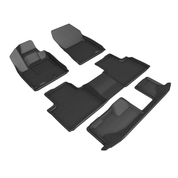 3D MAXpider KAGU Floor Mat for 2022-2023 MITSUBISHI OUTLANDER  - BLACK - 1ST ROW 2ND ROW 3RD ROW - L1MT07101509 [2019 2018 2017 2016 2015 2014]