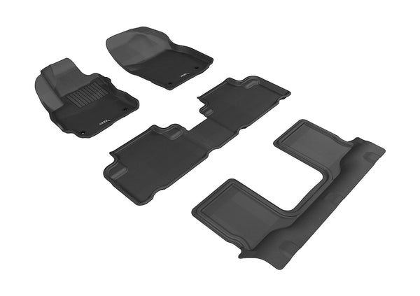 3D MAXpider KAGU Floor Mat for 2012-2015 MAZDA MAZDA5  - BLACK - 1ST ROW 2ND ROW 3RD ROW - L1MZ03901509 [2024 2023 2022 2021 2020 2019]