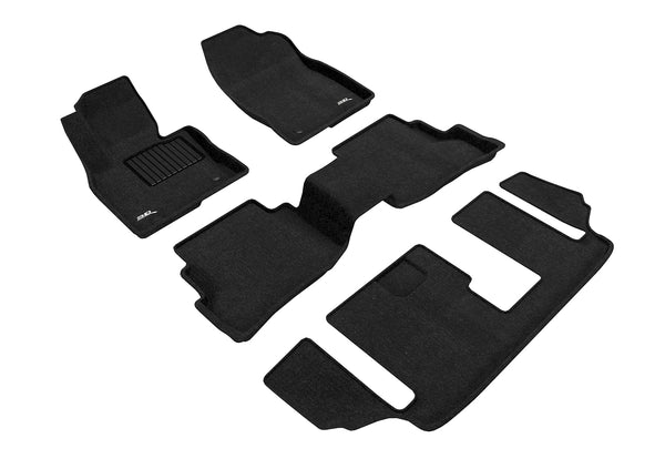 3D MAXpider ELEGANT Floor Mat for 2016-2022 MAZDA CX-9 7-SEATS  - BLACK - 1ST ROW 2ND ROW 3RD ROW - L1MZ05704709 [2023 2022 2021 2020]