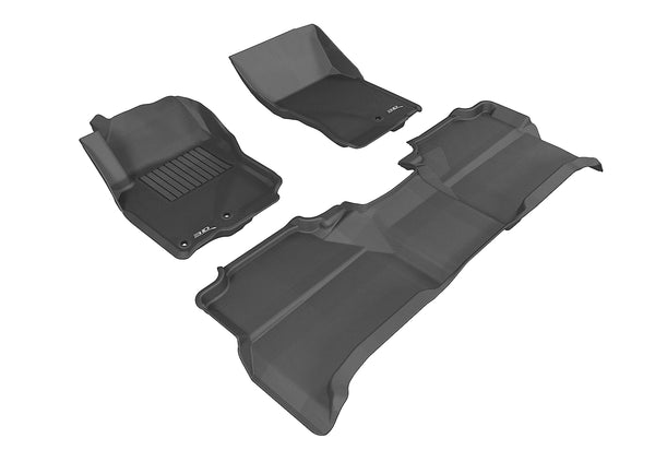 3D MAXpider KAGU Floor Mat for 2005-2019 NISSAN FRONTIER CREW CAB  - BLACK - 1ST ROW 2ND ROW - L1NS06101509 [2014 2013 2012 2011 2010 2009 2008 2007 2006 2005 2004 2003]