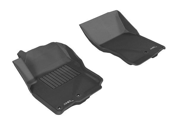 3D MAXpider KAGU Floor Mat for 2005-2019 NISSAN FRONTIER CREW/ KING CAB  - BLACK - 1ST ROW - L1NS06111509 [2013 2012 2011 2010 2009 2008 2007]