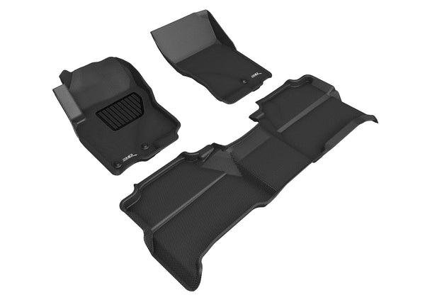 3D MAXpider KAGU Floor Mat for 2005-2019 NISSAN FRONTIER CREW CAB  - BLACK - 1ST ROW 2ND ROW - L1NS06601509 [2023 2022 2021 2020 2019 2018]