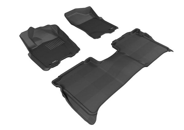 3D MAXpider KAGU Floor Mat for 2009-2015 NISSAN TITAN CREW CAB  - BLACK - 1ST ROW 2ND ROW - L1NS06701509 [2023 2022 2021 2020 2019 2018]