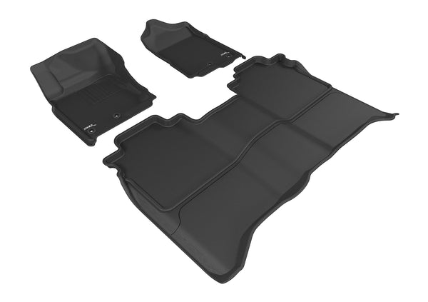 3D MAXpider KAGU Floor Mat for 2016-2023 NISSAN TITAN CREW CAB  - BLACK - 1ST ROW 2ND ROW - L1NS08401509 [2023]