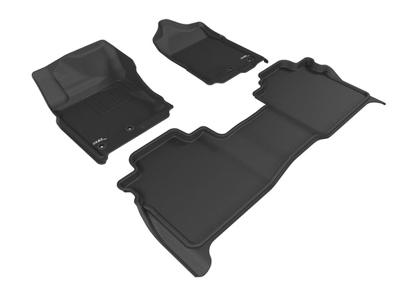 3D MAXpider KAGU Floor Mat for 2016-2023 NISSAN TITAN CREW CAB  - BLACK - 1ST ROW 2ND ROW - L1NS08501509 [2013 2012 2011 2010 2009 2008 2007 2006 2005]