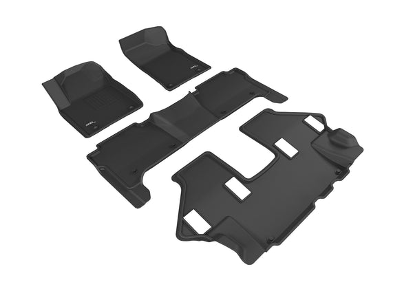 3D MAXpider KAGU Floor Mat for 2017-2023 NISSAN ARMADA  - BLACK - 1ST ROW 2ND ROW 3RD ROW - L1NS09501509 [2024 2023 2022 2021 2020 2019 2018]