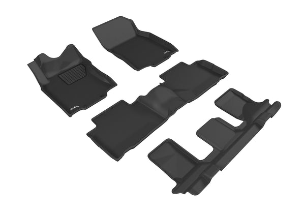 3D MAXpider KAGU Floor Mat for 2014-2020 NISSAN ROGUE  - BLACK - 1ST ROW 2ND ROW 3RD ROW - L1NS10101509 [2023 2022]