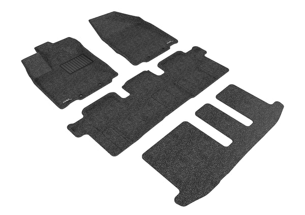 3D MAXpider KAGU Floor Mat for 2013-2020 NISSAN PATHFINDER  - BLACK - 1ST ROW 2ND ROW 3RD ROW - L1NS10701509 [2023 2022 2021 2020 2019]