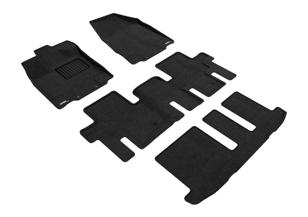 3D MAXpider ELEGANT Floor Mat for 2013-2020 NISSAN PATHFINDER  - BLACK - 1ST ROW 2ND ROW 3RD ROW - L1NS10704709 [2024 2023 2022 2021 2020 2019 2018]