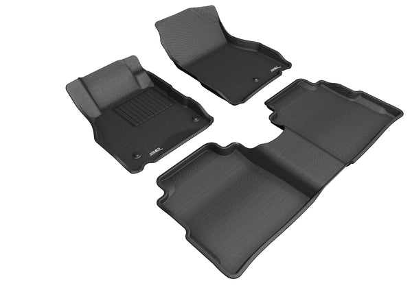 3D MAXpider KAGU Floor Mat for 2018-2023 NISSAN KICKS  - BLACK - 1ST ROW 2ND ROW - L1NS11001509 [2023 2022 2021 2020 2019 2018]