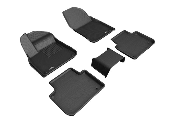 3D MAXpider KAGU Floor Mat for 2019-2024 PORSCHE CAYENNE / CAYENNE COUPE  - BLACK - 1ST ROW 2ND ROW - L1PO01901509 [2017 2016 2015 2014 2013 2012 2011 2010]