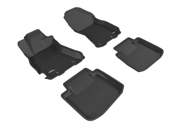 3D MAXpider KAGU Floor Mat for 2015-2019 SUBARU LEGACY/ OUTBACK  - BLACK - 1ST ROW 2ND ROW - L1SB01301509 [2023 2022 2021 2020 2019 2018 2017]