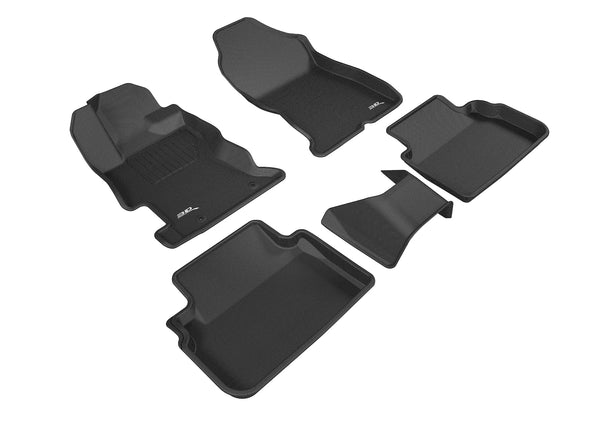 3D MAXpider KAGU Floor Mat for 2017-2023 SUBARU IMPREZA / CROSSTREK  - BLACK - 1ST ROW 2ND ROW - L1SB02201509 [2014 2013 2012]