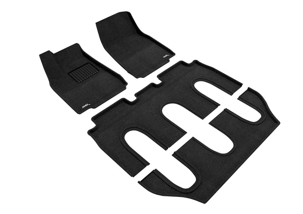 3D MAXpider ELEGANT Floor Mat for 2016-2017 TESLA MODEL X NON-FOLDING 7-SEAT  - BLACK - 1ST ROW 2ND ROW 3RD ROW - L1TL00204709 [2017 2016 2015 2014 2013]