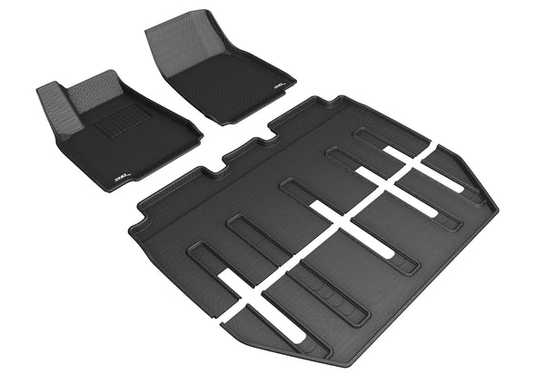 3D MAXpider KAGU Floor Mat for 2017-2021 TESLA MODEL X FOLDING 7-SEAT  - BLACK - 1ST ROW 2ND ROW 3RD ROW - L1TL00501509 [2023 2022]