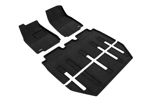 3D MAXpider ELEGANT Floor Mat for 2017-2021 TESLA MODEL X FOLDING 7-SEAT  - BLACK - 1ST ROW 2ND ROW 3RD ROW - L1TL00504709 [2023 2022]